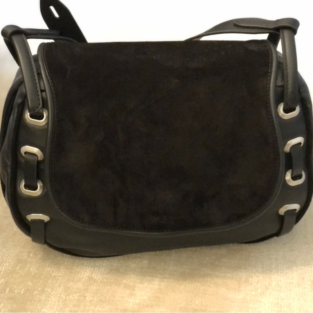 RAG and BONE black leather and suede NEVER BEEN USED saddlebag